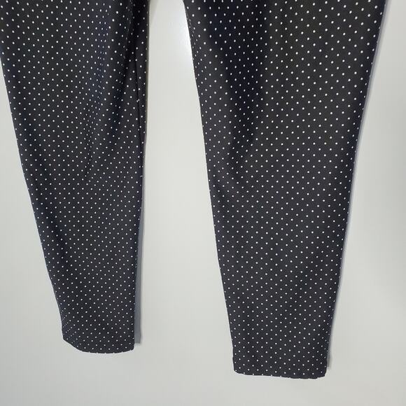 Chico's Black w/ White Polka Dots Ankle Length stretchy casual pants - Picture 3 of 9